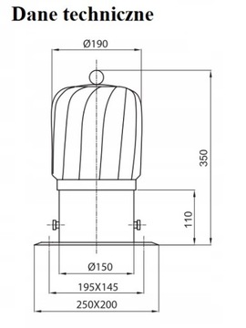ВРАЩАЮЩИЙСЯ ПРОДОЛЬНЫЙ ЗАГЛУШКА ДЫМОХОДА, КИСЛОТНАЯ, диаметр 150 мм