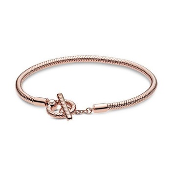 BRANSOLETKA MODUŁOWA T Klamra ZŁOTO RÓŻOWE - 16cm