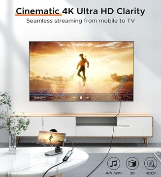 WARRKY Плетеный адаптер USB TYPE C — HDMI