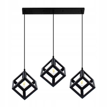 Lampa wisząca loft sweden czarna prosta E27