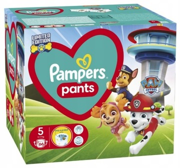 Pieluchomajtki Pantsy Pampers Psi Patrol Rozmiar 5 66szt.