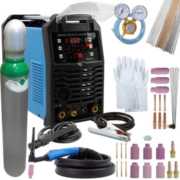 Spawarka Sherman TIG 200 Multi Puls AC DC Zestaw