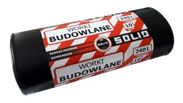Worki na śmieci Solid 240 l 10 szt. czarne