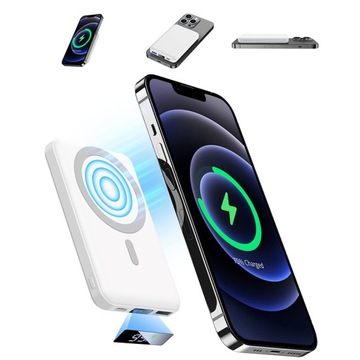 БЫСТРЫЙ ИНДУКЦИОННЫЙ POWERBANK ДЛЯ IPHONE 12, 13, 14, 15, БЕСПРОВОДНОЙ, 10000 мАч