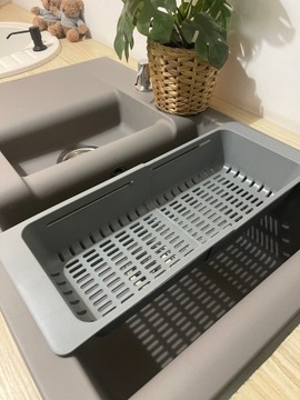 KOSZYK SKŁADANY SZARY OCIEKARKA PLASTIKOWA DO ZLEWU UNIWERSALNY DURSZLAK