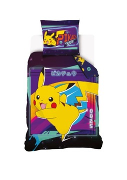 POŚCIEL BAWEŁNIANA MŁODZIEŻOWA 160x200 POKEMON PIKACHU DLA DZIECKA