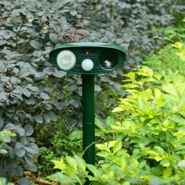 Солнечный ультразвуковой отпугиватель животных для сада, водонепроницаемый.