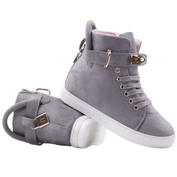 СЕРЫЕ БОТИНКИ ДЛЯ ДЕВОЧЕК, КРОССОВКИ, СКРЫТАЯ БОТИНКА НА БАНТЕТКЕ