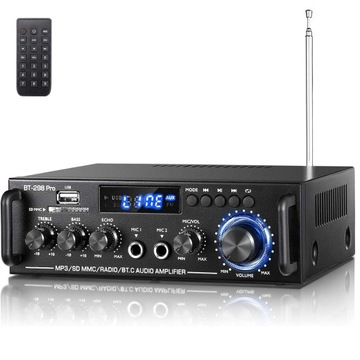 Hifi Bluetooth 5.0 Wzmacniacz Dźwięku Stereo + Pilot