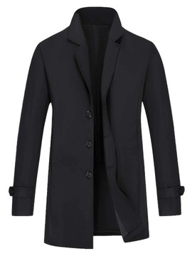 ELEGANCKI DŁUGI MĘSKI PŁASZCZ JESIENNY JEDNORZĘDOWY