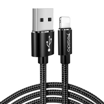 KABEL USB Lightning 2,4A do Iphone 120cm Pleciony