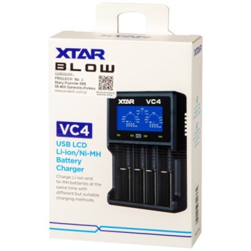 ЗАРЯДНОЕ УСТРОЙСТВО INTELLIGENT XTAR VC4 LI-ION NI-MH АККУМУЛЯТОРНЫЙ ЧЕРНЫЙ USB ЖК-дисплей