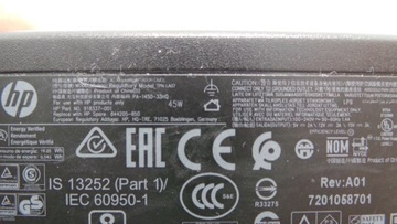Оригинальный блок питания HP USB-C 45 Вт, 5 В/12 В/15 В, 3 А FV
