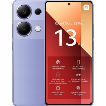 Smartfon Xiaomi Redmi Note 13 Pro 12 GB / 512 GB 4G (LTE) fioletowy