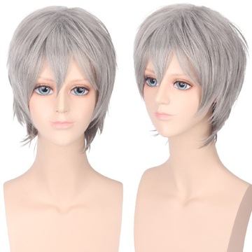 Peruka krótka SZARA SIWA cosplay anime Jack Frost