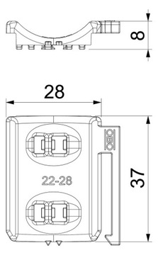 OBO 2058UW 28 LGR Uni встречный лоток, комбинируемый