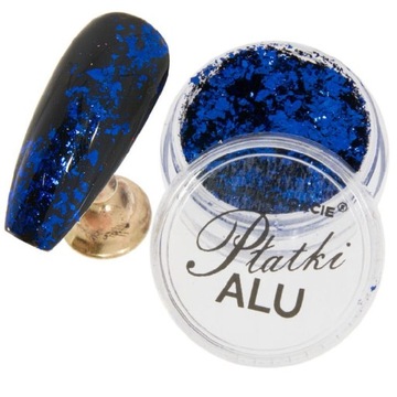 METALICZNE PŁATKI ALU pyłek kobalt granat Nr6