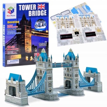 KLOCKI KONSTRUKCYJNE PUZZLE 3D TOWER BRIDGE 41 ELEMENTÓW