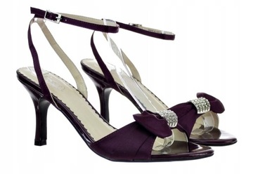 SANDAŁY ELEGANCKIE FIOLETOWE SZPILKI 6039 roz. 38