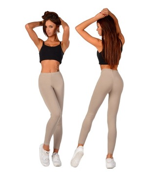 LEGGINSY bawełniane na gumce getry fitness M/38