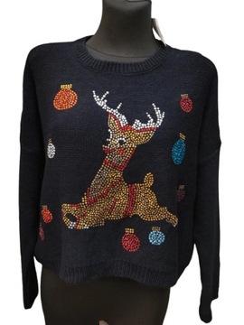 Topshop nowy sweter świąteczny renifer krótki 40