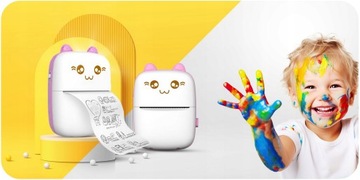 PINK DRUKUŚ Мини-термопринтер Фотографии Заметки Этикетки 11 рулонов UwU