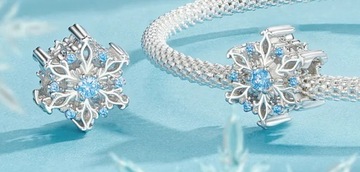 CHARMS ŚNIEŻYNKA ZAWIESZKA PŁATEK ŚNIEGU CHARMS ŚNIEG CHARMS ZIMA SREBRO
