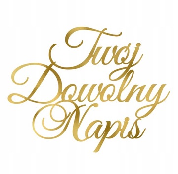 TOPPER twój dowolny napis ZŁOTO