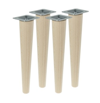 4x Noga nóżka drewniana bukowa prosta zestaw 30 cm