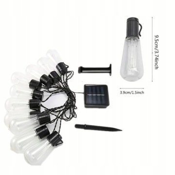 СОЛНЕЧНАЯ САДОВАЯ ГИРЛЯНДИЯ 30 СВЕТОДИОДНЫХ ЛАМПОЧЕК 6М