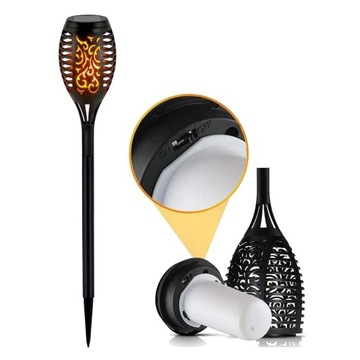 4 СОЛНЕЧНЫХ ФОНАРЯ СВЕТОДИОДНЫЙ ФОНАРЬ С ШИПОВЫМ ЭФФЕКТОМ ПЛАМЕНИ