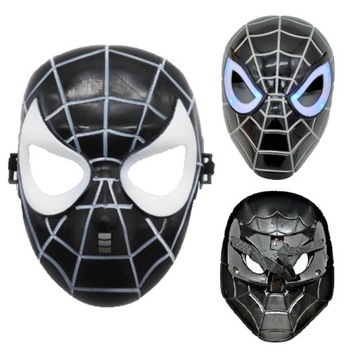 MASKA SPIDERMAN VENOM ŚWIECĄCA LED COSPALY SPIDER BLACK