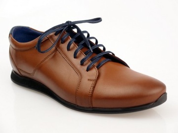 HUSAR męskie buty SKÓRA PL1764 Nikopol brąz 43