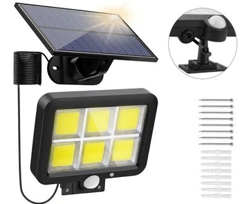 LAMPA SOLARNA Z CZUJNIKIEM RUCH I ZMIERZCHU 120 LED