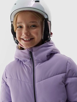 4F ДЕТСКАЯ ЗИМНЯЯ ЛЫЖНАЯ КУРТКА С КАПЮШОНОМ ДЛЯ ДЕВОЧЕК