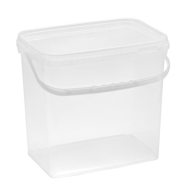 ПРЯМОУГОЛЬНОЕ ВЕДРО 10 Л с допуском ПИЩЕВЫХ ПРОДУКТОВ, прозрачное