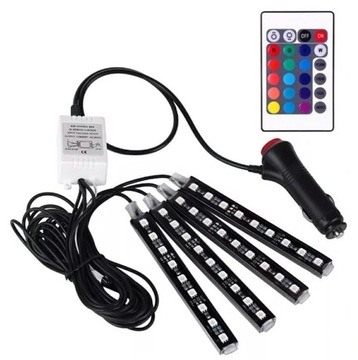 ZD65A OŚWIETLENIE WNĘTRZA AUTA RGB4x9LED