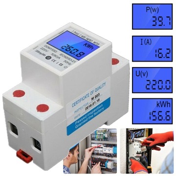 Счетчик электроэнергии на DIN-рейку 5-80А AC 230В