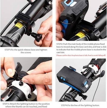 ВЕЛОСИПЕДНАЯ ЛАМПА СВЕТОДИОДНАЯ ПЕРЕДНЯЯ РУЧКА powerbank, синий звуковой сигнал (214)