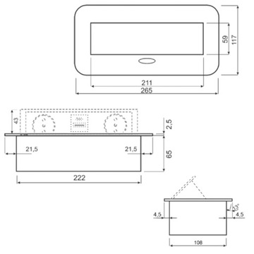 Gniazdo wpuszczane chowane w blat nablatowe USB USB-C STALOWE