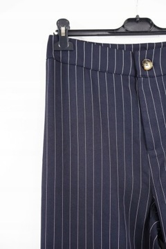 029 Granatowe spodnie w paski proste L/XL
