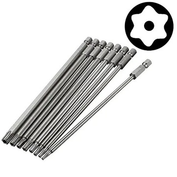 8 sztuk 150mm styl Sześciokątny uchwyt T5-T40 Torx z zestawem bitów