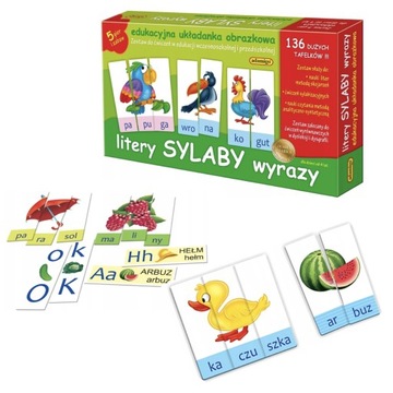 GRA ZESTAW EDUKACYJNY LITERY SYLABY WYRAZY ADAMIGO