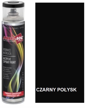 Uni. lakier akrylowy CZARNY POŁYSK RAL9005 600 ml
