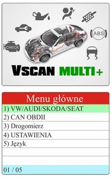 СКАНЕР VSCAN MULTI+ ITS VAG + OBD2 VAG Skoda Seat Audi VW K KKL CAN UDS +PL