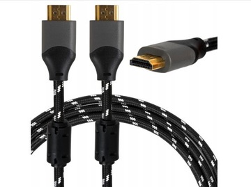 KABEL HDMI 2.0 HIGH SPEED ETHERNET 4K 3D UHD FILTRY MIEDŹ 144Hz PRZEWÓD 5M