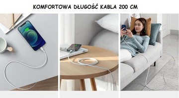 Зарядное устройство, разъем USB-C, 30 Вт, кабель для iPhone, 200 см