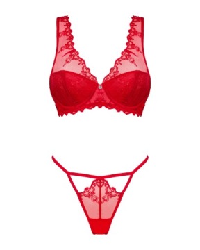 Красный комплект нижнего белья Obsessive Lonesia L/XL