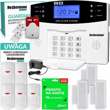 ALARM BEZPRZEWODOWY GSM GUARDIAN POLSKI KARTA SIM