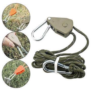 Guy Rope Tent Fixed Buckle Adjuster Clip Hanger Gear Adjustable Green